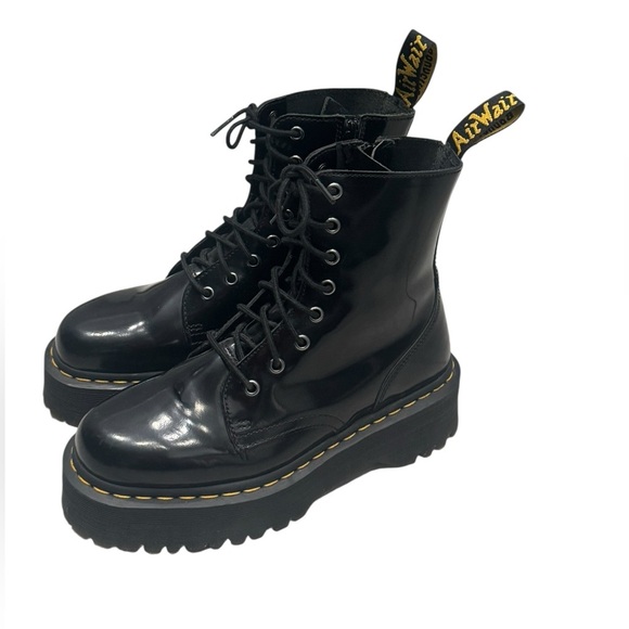 Women’s Dr. Martens Vegan Patent Leather Jadon Platform Combat Boots: SZ 7 - Picture 1 of 11